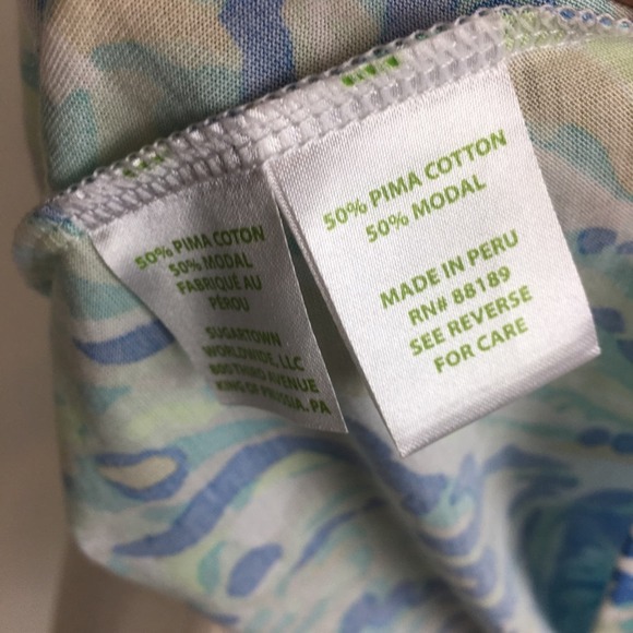 Lilly Pulitzer Blue Abstract Print One Shoulder Top Small - Picture 4 of 6